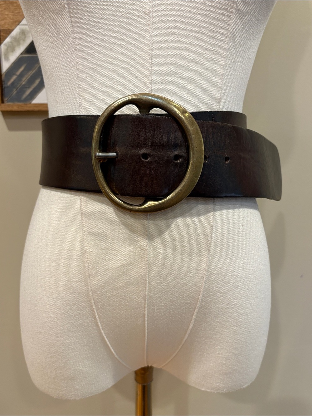 Vintage Polo Ralph Lauren Equestrian Wide Leather Belt Made in Italy